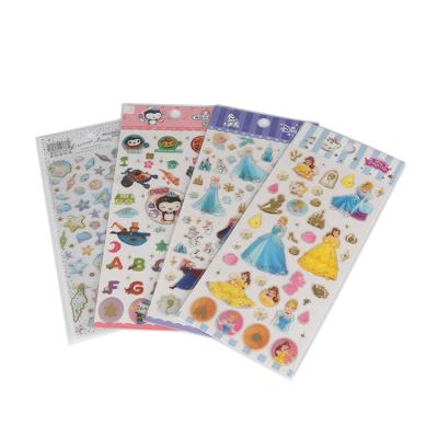 China Hot Selling Custom Made Eco-friendly Cartoon Princess PVC Vinyl Removable Adhesive Epoxy Sticker For Kids for sale