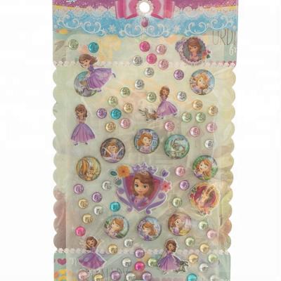 China Custom Waterproof+Eco-friendly Kids Acrylic Rhinestone Sticker Jewel Glitter 3d Diamond Sticker for sale