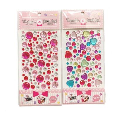 China Wholesale Plastic Stickers Diamond Shaped Rhinestone Letter Cartoon Sticker Sheet Sticker for sale