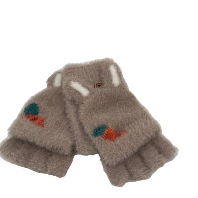 China Keeping Kid Warm Cheap Touch Screen Custom Solid Mittens Knit Winter Gloves For Student for sale