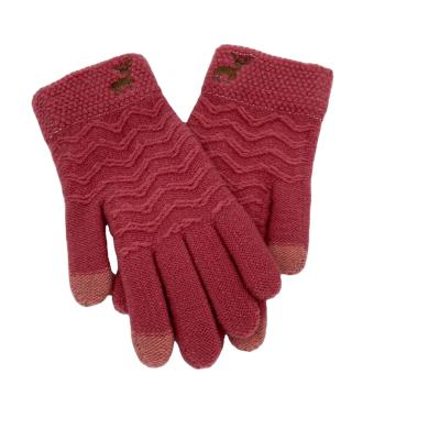 China Daily Life Winter Warm Touch Screen Gloves Women Stretch Knit Mittens Acrylic Female Full for sale