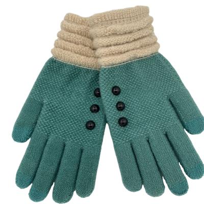 China New Style Daily Life Polyester Fancy Cute Soft Knit Touch Screen Women Gloves Winter for sale