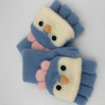 China Keeping Warm Bird Pattern Fingerless Gloves For Kids Children Winter Acrylic Gloves for sale