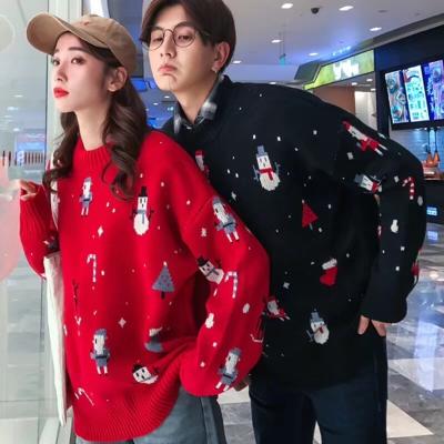 China Custom Unisex Adult Anti-pilling Knitted Pullover Mens Wool Jumper Cashmere Holiday Wholesale Mens Jacquard Crewneck Christmas Sweater for sale