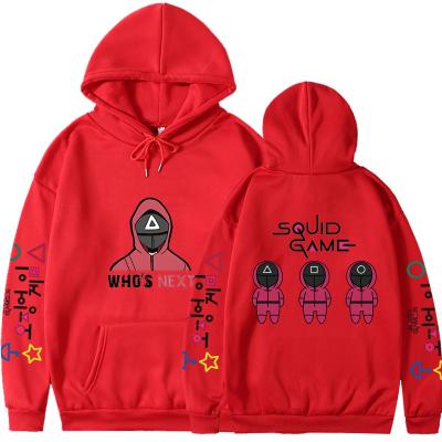 China Squid Game Cartoon Color White Edition Breathable Plush Long Sleeve Sweater Hooded Coat Sweater Top Factory Price Wholesale for sale