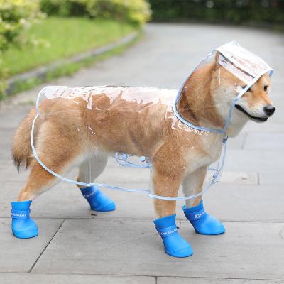 China Viable Wholesale Custom Comfortable Large Pet Clothes Hoodie Safe Reflective Waterproof Dog Transparent Raincoat for sale