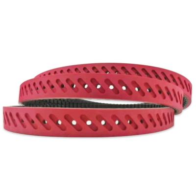 China Garment Shops Power Transmission HTD5M AT10 Industrial Belt Red Rubber Coating Strap for sale