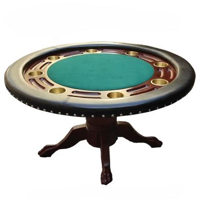 China Cheap MDF Round Poker Table Casino Poker Table Wood Leg Luxury Entertainment Table Style for sale