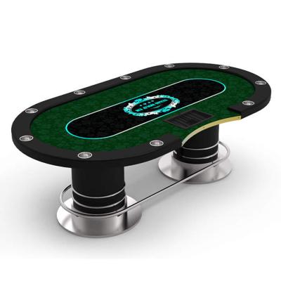 China Gambling Games Factory Casino Poker Table With LED Lamps USB Charging Jack Gambling Table Customized Poker Table for sale