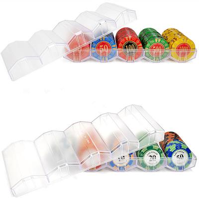 China 70-100PCS Acrylic Casino Chips Clear and High Quality Acrylic Poker Chip Trays /Rack/Box for sale