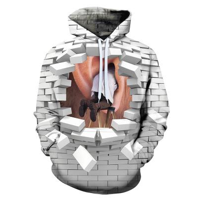 China wholesale Anti-wrinkle men and women couple Europe and the USA 3d print round hoodie sublimation sweater for sale