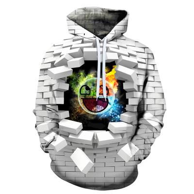 China wholesale Anti-wrinkle men and women couple Europe and the USA 3d print round hoodie sublimation sweater for sale