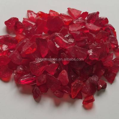 China Gas Fireplce Ruby Red Cut Glass For Fireplace for sale