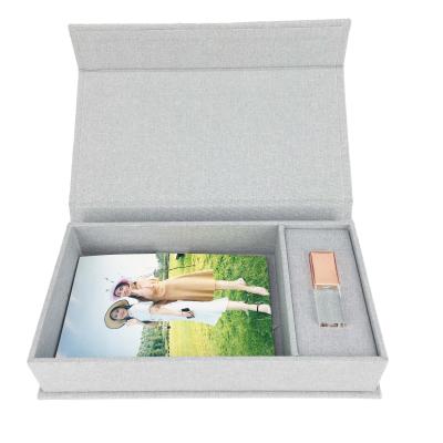 China Handmade Tissue Box Holding USB Flash Drive And 4*6inch 5*7inch Photos With Custom Logo for sale