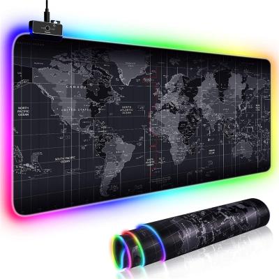 China Custom printed large size gaming mouse pad environmental friendly natural rubber LED light mouse pad non montian for sale