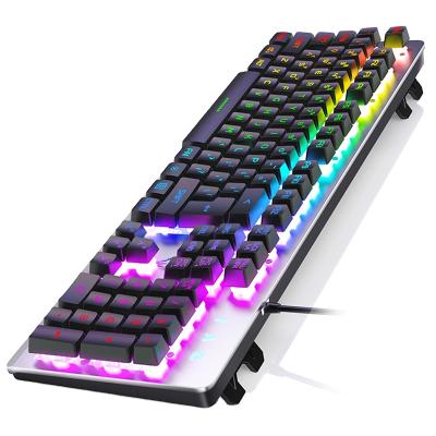 China Ergonomics Wholesale Cheap Gaming Good Quality Anti-Ghost Mechanical Keyboard Mouse 104 Semi Keycaps And Mouse Gaming Keyboard for sale