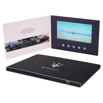 China China Customized Printing Full LCD Brochure Card,7inch Video Brochure,High Quality Hardcover Video Book With Pocket for sale