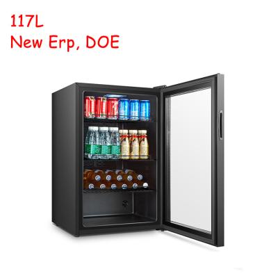 China Custom Commercial Cooler Glass Door Hotel Mini Bar Fridge Mini Beverage Bottle Mini Compressor Cans Fridge for sale