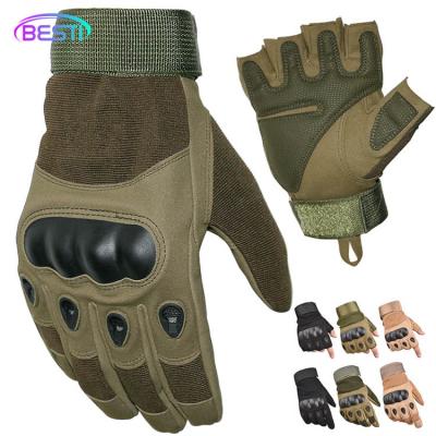 China BESTI 2022 Anti Cut Protection Work Tactical Men Combat Knuckle Hard Leather Hunting Shooting Tactical Gloves Winter Warm Flis for sale