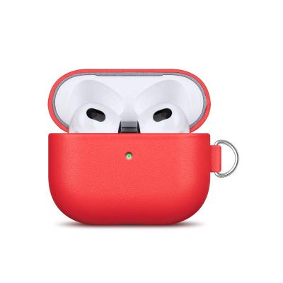 China New Series Handmade AirPods 3 Fashionable Full-wrapped Leather Case With Key Ring for sale