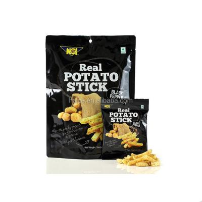 China Black Plastic Food 30% Discount Potato Chips Packaging Potato Stick Vacuum Bag For Food for sale