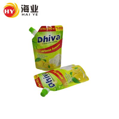 China Recyclable Custom Printing Foil Packaging Stand Up Pouch Reusable Juice Spout Pouch With Drinking Cap Spout Pouch for sale