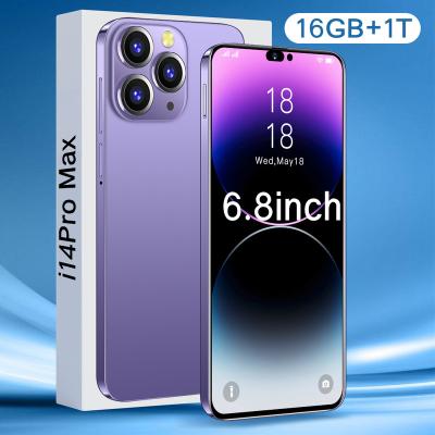 China Dual SIM Card 2023 I 14 High Quality Pro 5G 6.8in Large Original Max 16GB+1TB Memory Smartphone Beauty Camera Game Phone Large for sale