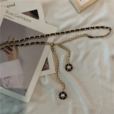 China Fashionable European and American chain metal belt braided decoration with thin skirt waist chain chain accessories for sale