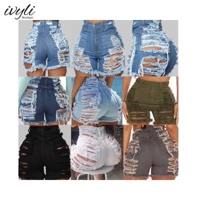 China Breathable Summer Sexy Hot Pants Washed Jeans Ripped Denim Shorts Plus Size Women's Short High Waist Women's Jeans for sale