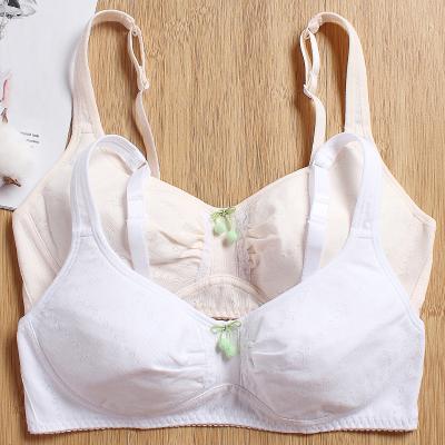 China Girls Bra Developmental Period Underwear Solid Color One-Piece Pure Cotton Scratching No Sponge Pad High School Girl Bra for sale