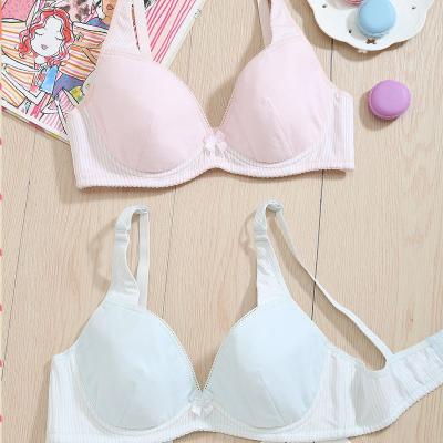 China Girls Bras Developmental Period Underwear Solid Color One Piece Pure Cotton Scratching No Sponge Pad Top For 12 Year Old Girl Bra for sale