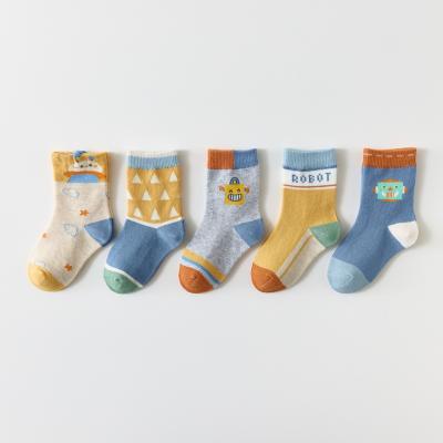 China Wholesale Color Three-dimensional Cotton Pattern Baby Socks 2021 New Baby Robot Boys Breathable Warm Socks for sale