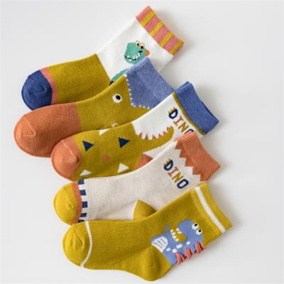 China New autumn and winter children's three-dimensional dinosaur boys' socks cartoon tube breathable medium socks 1-12 years old for sale