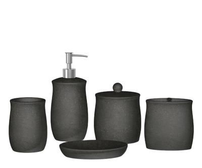 China Sustainable Oriental Craftsman Sandstone Resin Hotels Bathroom Accessories Set for sale