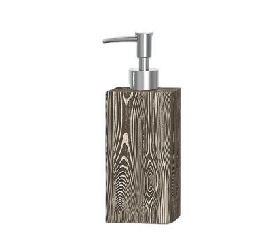 China Foam Soap Dispenser Resin Soap Dispenser Wood Effect Gray Lotion Dispenser for sale