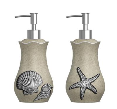 China Sustainable Beach They Sandstone Effect Resin Lotion Dispensers Lotion Bottle for sale