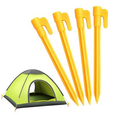 China 2022 Amazon 4Pcs Lightweight Travel Outdoor Camping Tents Stakes Pegs Pins Snaps Plastic Heavy Duty Tent Nails Tent Repair Mat Stake Nails for sale