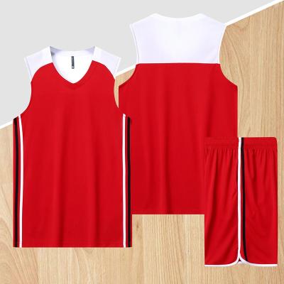 China OEM Antibacterial High Quality 100% Polyester Mens Black And Red Basketball Tank Top Design Custom Logo for sale