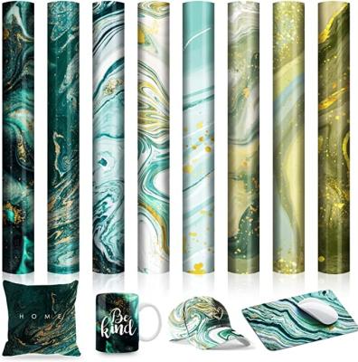 China Dark Apparel No 12*12in Cut One Sheet Vinyl Green Dye Sublimation Heat Transfer Paper Rolls For T-shirt DIY Shock for sale