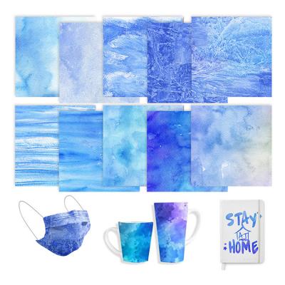 China Vinyl Blue Heat Infusible Apparel Watercolor Transfer Ink Paper Sublimation For Cricut Machine DIY T-Shirt for sale