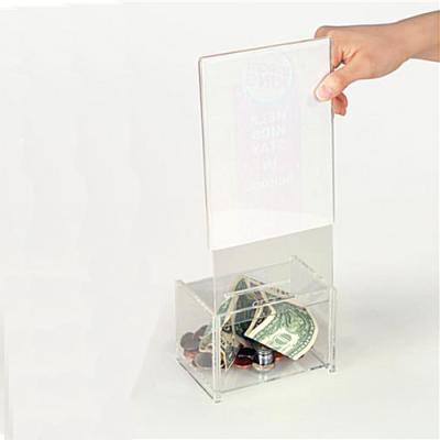 China Europe YZ03 Simple Donation Drop Box Gift Box Donation Boxes Charity With Lock And Chain for sale