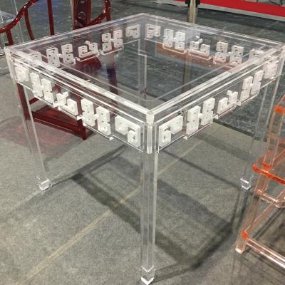 China (Others) modern luxury adjustable acrylic glass square console clear coffee tables for sale