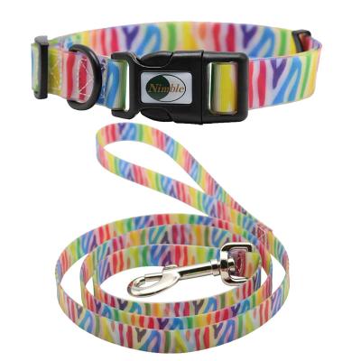 China DETACHED Pet Custom Patterns Soft And Comfort Adjustable Collars , Waterproof Woven Nylon Dog Collar for sale