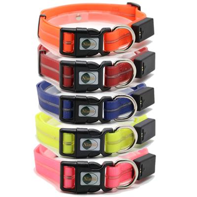 China Chinese Supplier DETACHED Lighting LED Pet Collar Supplies, Waterproof LED Dog Collar With Leash for sale