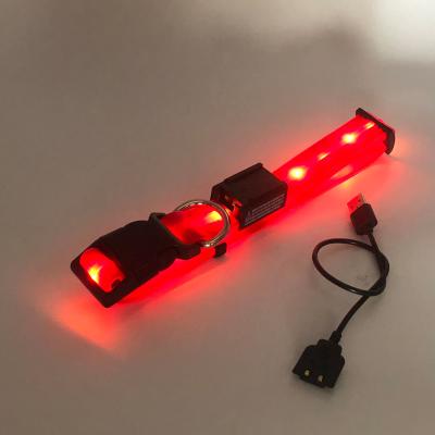 China Rechargeable Battery Waterproof PVC Lighting LED Dog Collar and Leash DETACHED with USB Cable Charger for sale