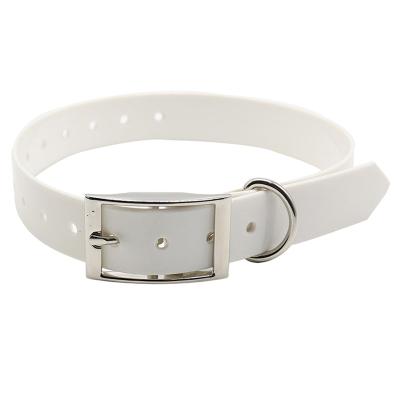 China Amazon Sustainable Waterproof Wholesale Pet Collar , TPU Coated Nylon Custom Pet Collar In White Color for sale