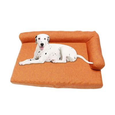 China Pillow Travel S M L XL 4 Class Comfy Orange Quilted Luxury Large Dog Sofa Bed With Zipper for sale