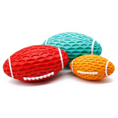 China Amazon Sustainable Newcomer Bright Colors Rubber Playing Chewing Dog Treat Ball Toy For Medium Large Small Dog for sale