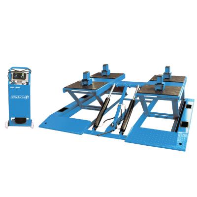 China 4.5T Integrated 30% prepayment strengthen structure ground double cylinders three lock position mounted scissor lift for low chass for sale