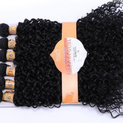 China ANGIE Deep Wave 16-20 Inch 6 Bundles/Lot Ombre Hair Deep Wave Synthetic Hair Bundles Fiber Hair Extensions for sale